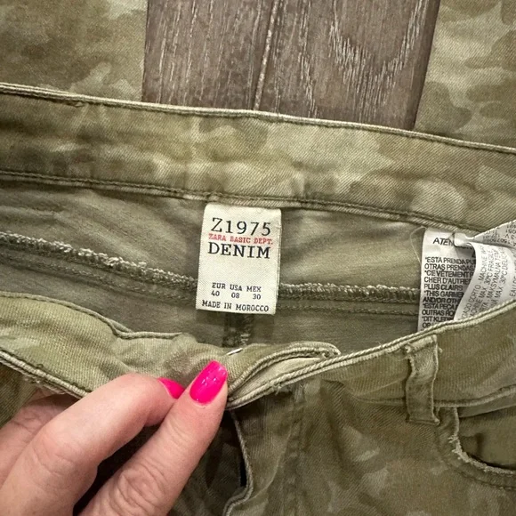 Zara Olive Denim Pants - Picture 8 of 13